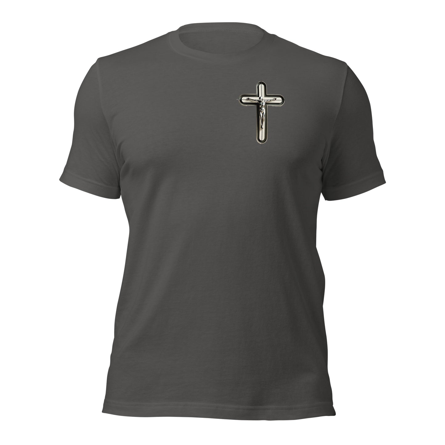 Modern Crucifix T-Shirt - Metallic Design