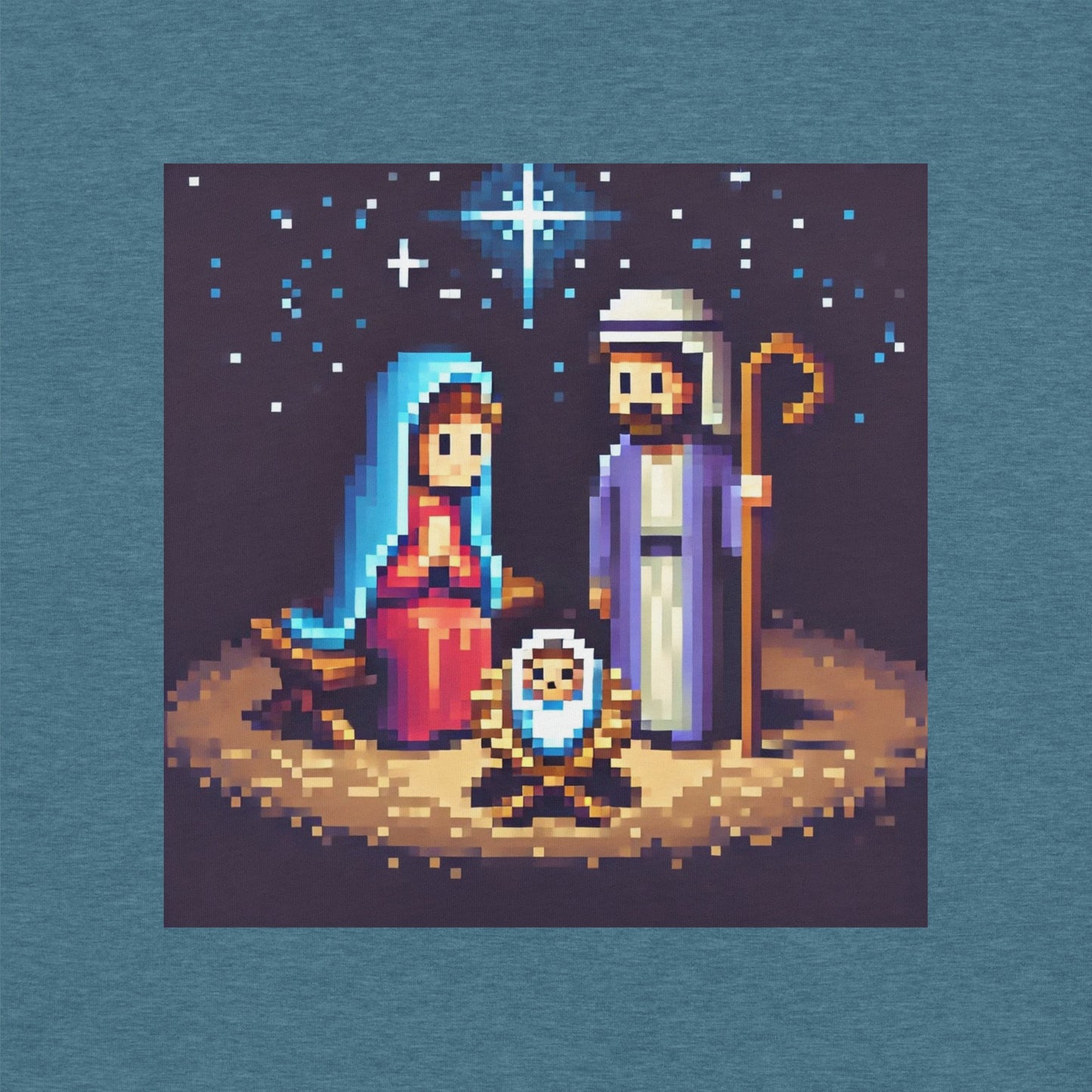 8-Bit Holy Family T-Shirt – Retro Pixel Art